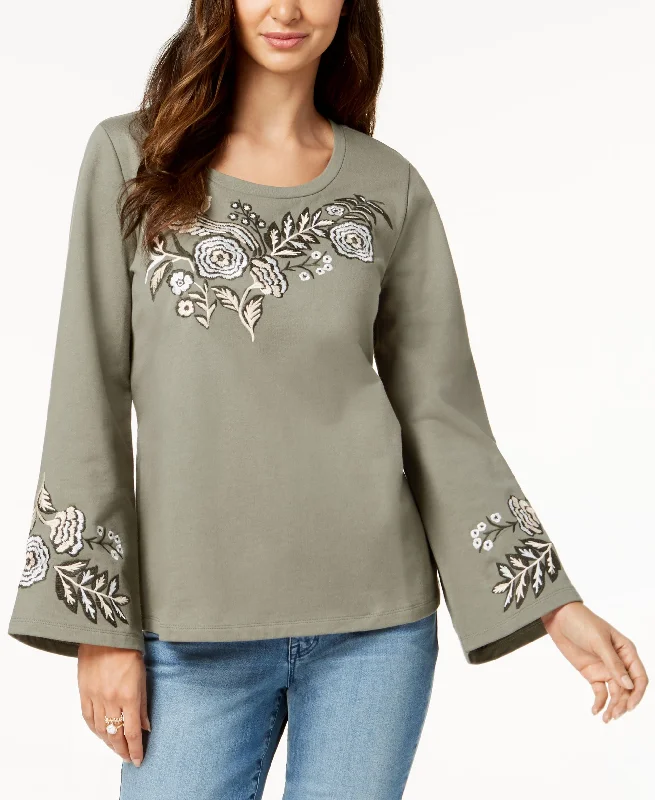 Style & Co Cotton Embroidered Sweatshirt