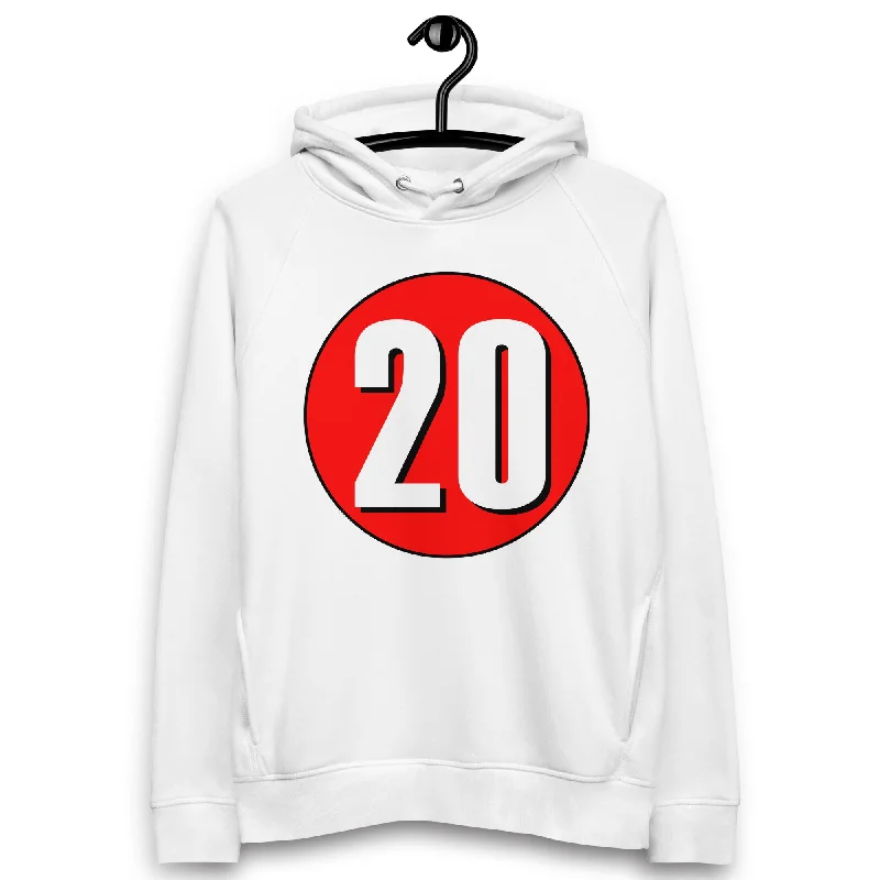 Unisex pullover hoodie: White on Red 20