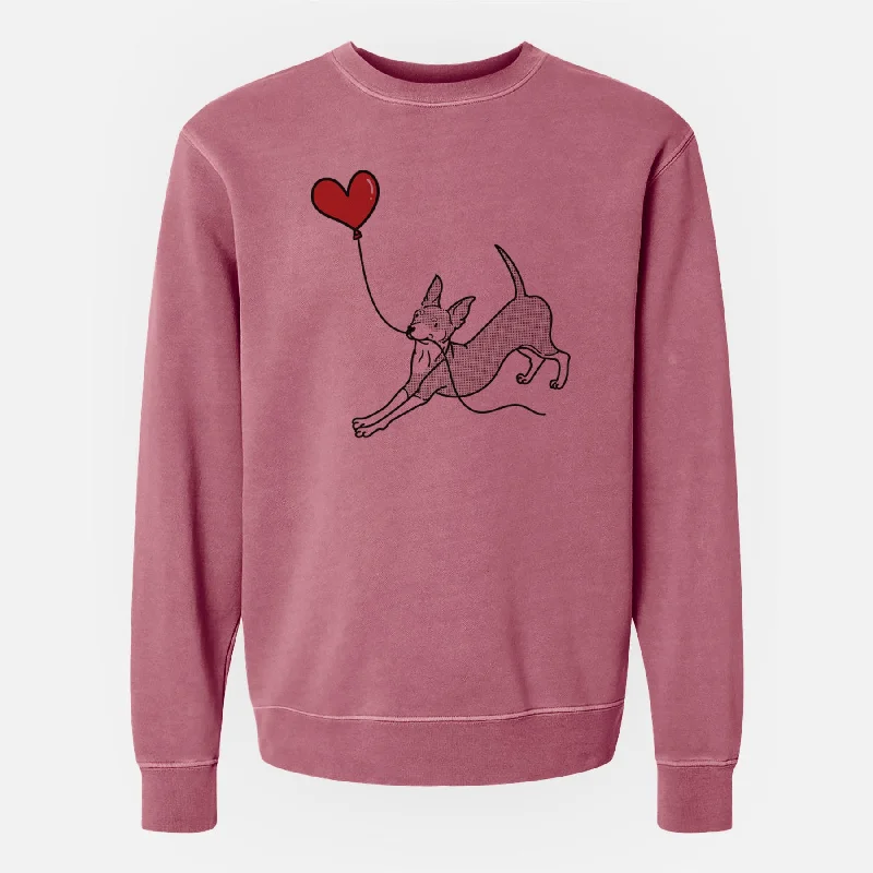 Mini Pinscher Heart String - Unisex Pigment Dyed Crew Sweatshirt