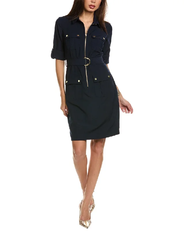 Sharagano Zip Front Shirtdress