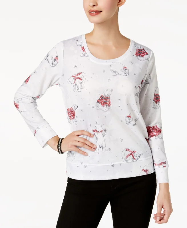 Style & Co Petite Embellished Polar Bear Print Sweatshirt