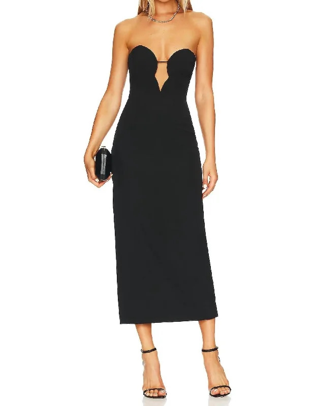Special Discount Eleni Chain Midi Dress In Black