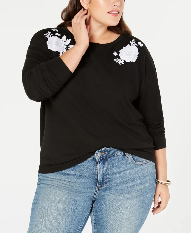 Style & Co Plus Size Embroidered Sweatshirt