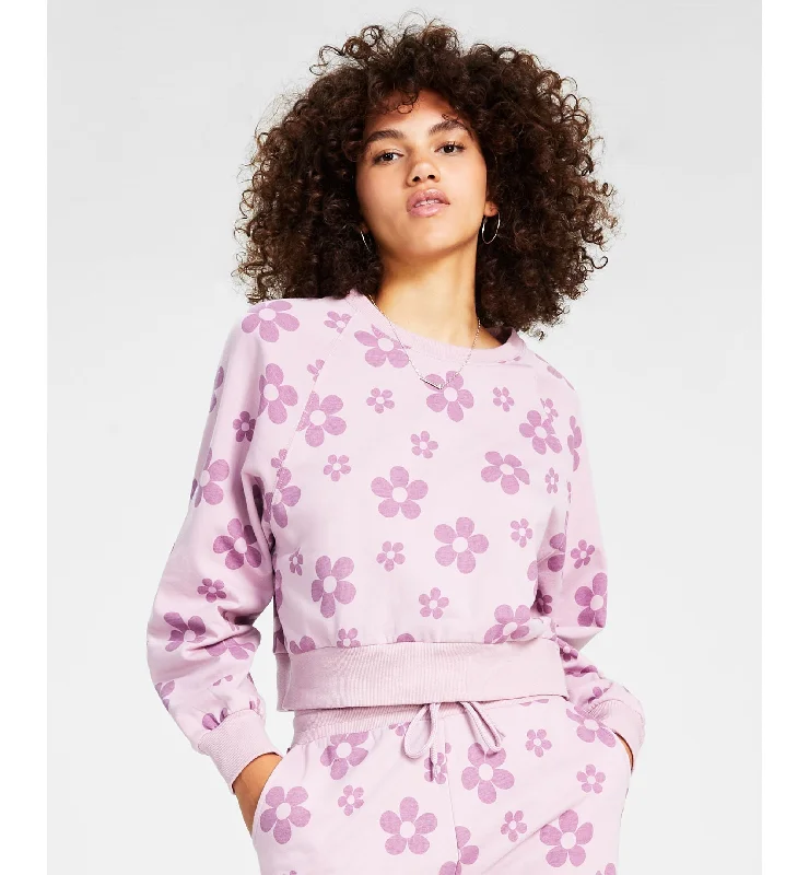 Juniors' Floral-Print Sweatshirt