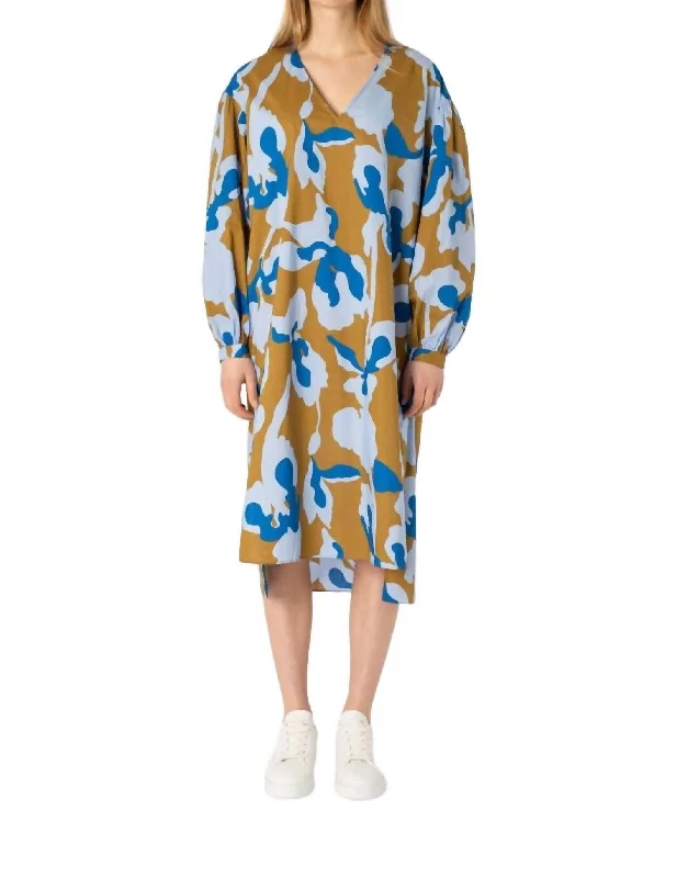 Buy More, Save More Puff Sleeve Dress In Oceanic Blue