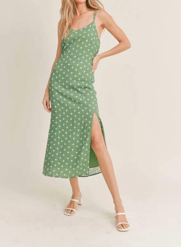 Markdown Madness Open Space Midi Dress In Green