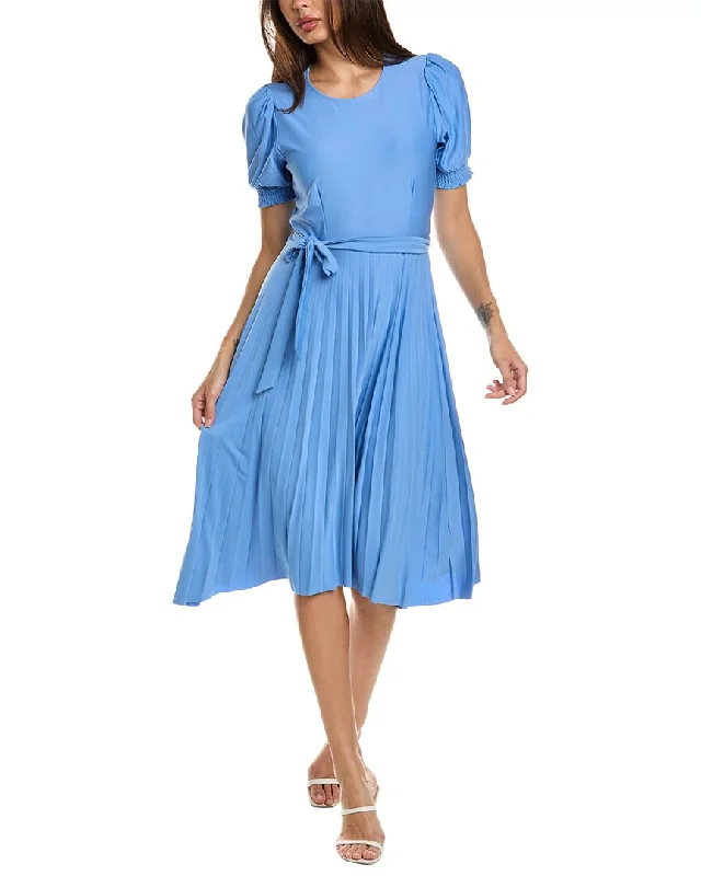 Sneak Peek Sale Sharagano Puff Sleeve Midi Dress