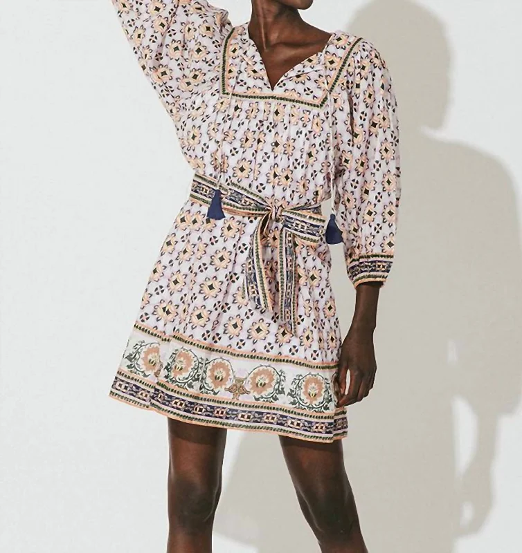 The Best Prices Giovanna Mini Dress In White/pink Print