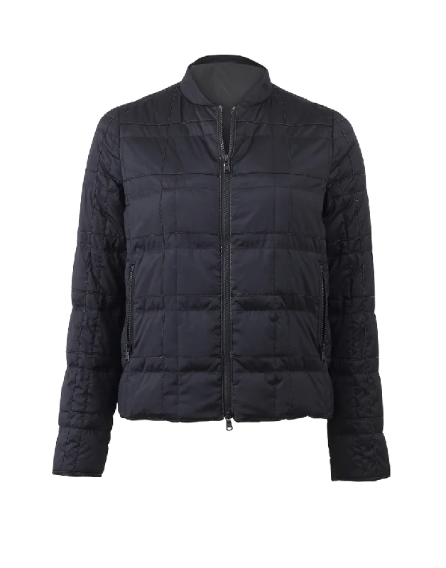 Windowpane Puffer Jacket