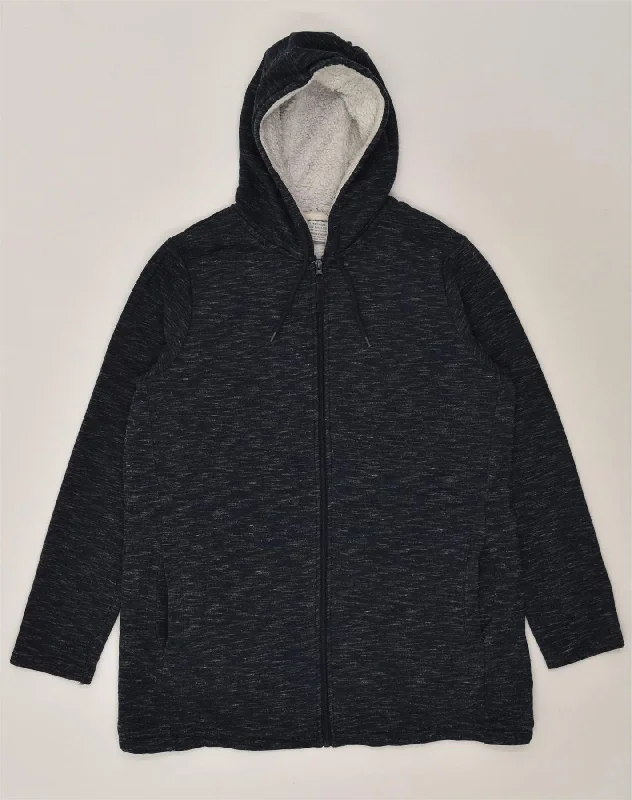 MOUNTAIN WAREHOUSE Womens Zip Hoodie Sweater UK 16 Large  Navy Blue