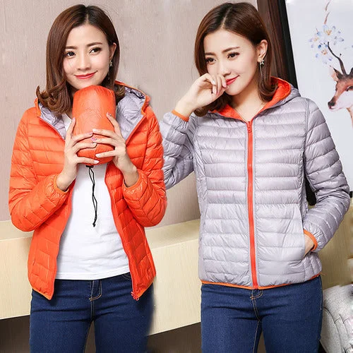 Orange-gray hooded