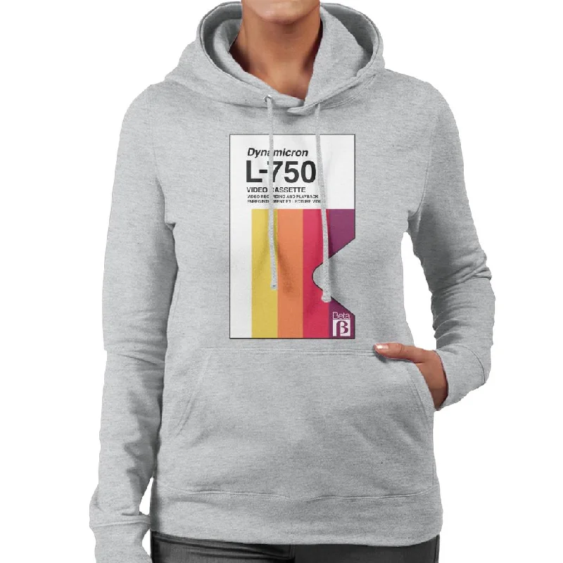 Betamax Dynamicron L 750 Video Cassette Women's Hooded Sweatshirt