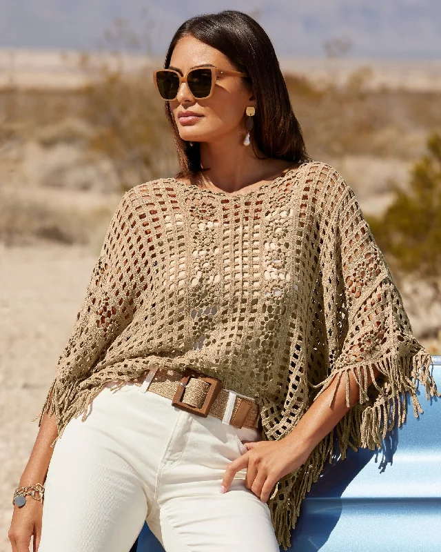 Today’s Special Effortless Crochet Pullover Poncho Sesame