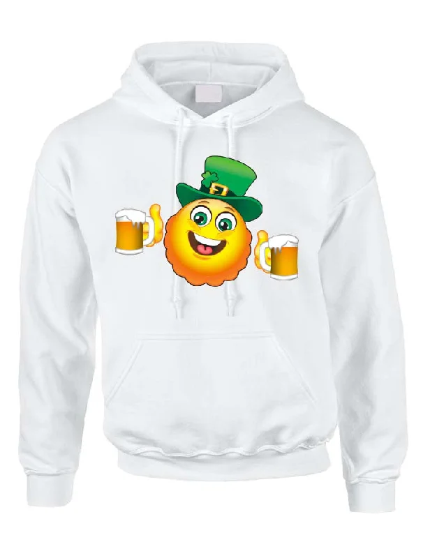 Irish smiling Emoji ST patricks women hooded sweatshirt