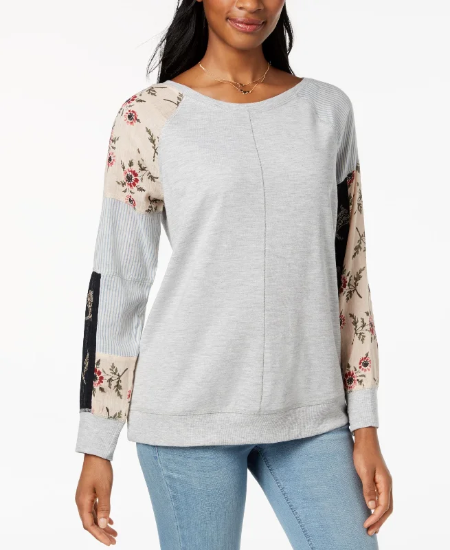 Style & Co Patchwork Sleeve Sweatshirt