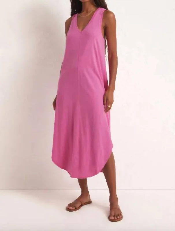 Today Only Reverie Slub Dress In Heartbreaker Pink