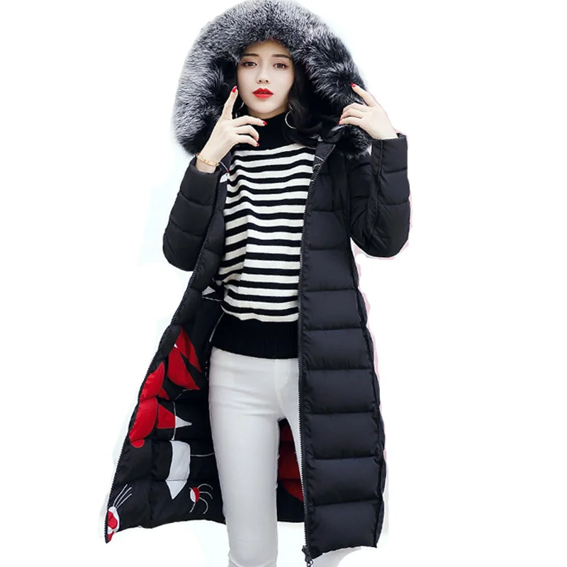 Hooded coat fur Parka