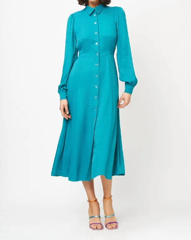 Price Rollback Maeve Checkerboard Dress In Teal