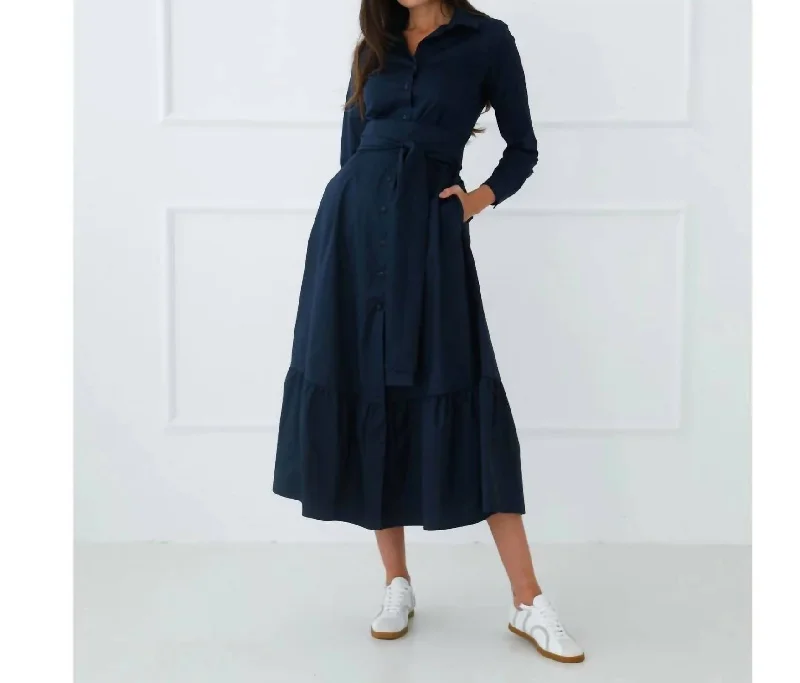 Don't Wait Carrie Shirt Dress In Petrol