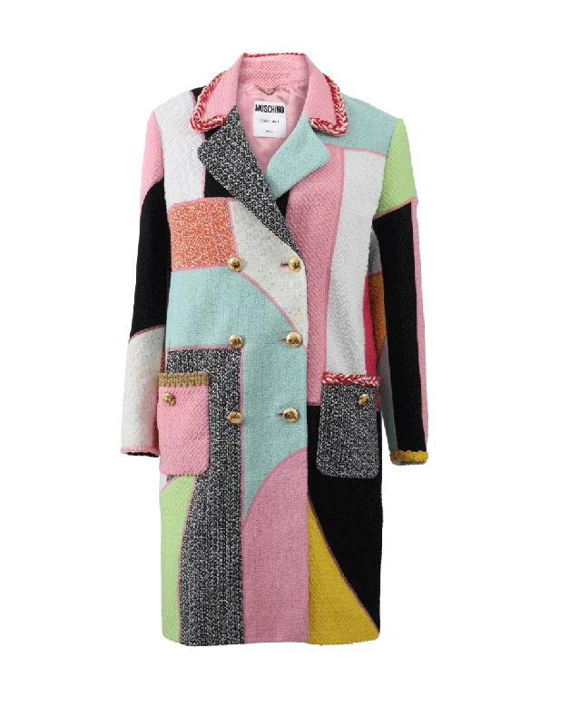 Patchwork Tweed Coat