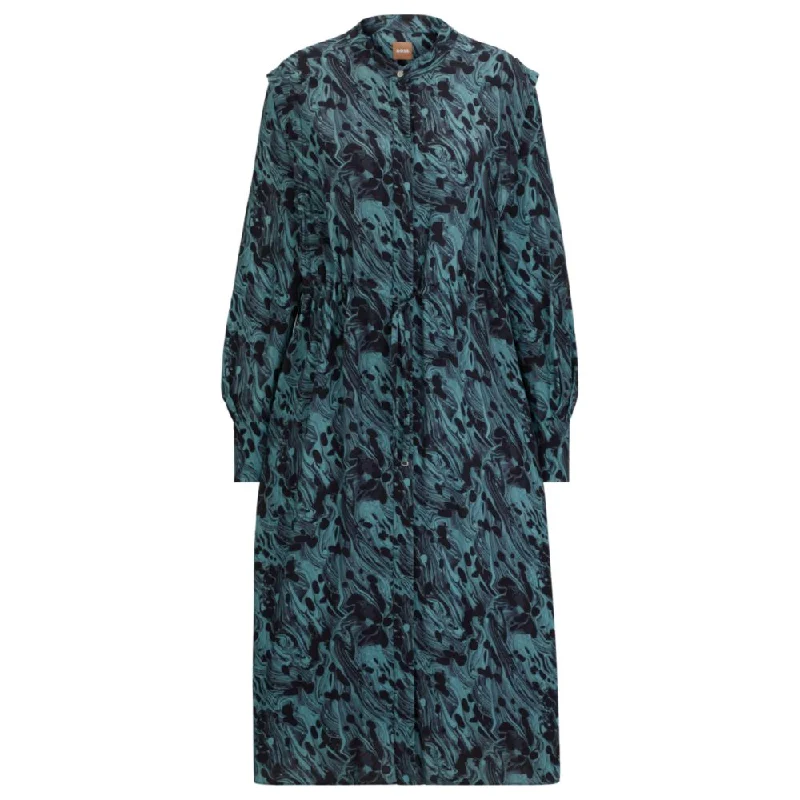 YEAR-End Sale Abstract-printed dress with drawcord waist