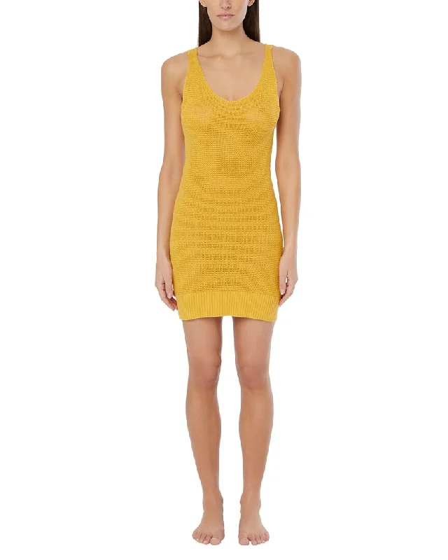 Act Now Onia Linen Knit V-Neck Mini Dress