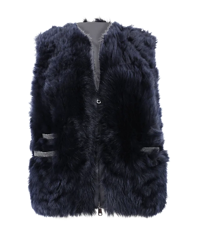 Reversible Shearling Fur Vest