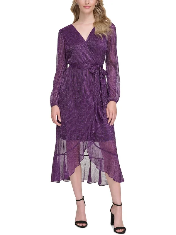 Price Drop Alert KENSIE DRESSES Womens Purple Belted Zippered Ruffled Hi-lo Hem Blouson Sleeve Surplice Neckline Midi Party Faux Wrap Dress Price Drop Alert KENSIE DRESSES Womens Purple Belted Zippered Ruffled Hi-lo Hem Blouson Sleeve Surplice Neckline Midi Party Faux Wrap Dress