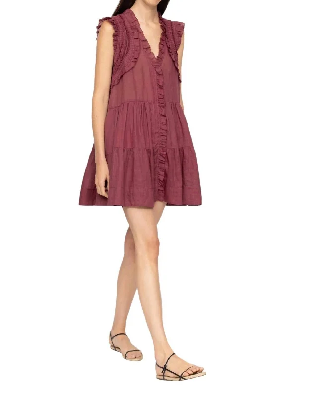 Women's Cole Smocked Dress In Cordovan