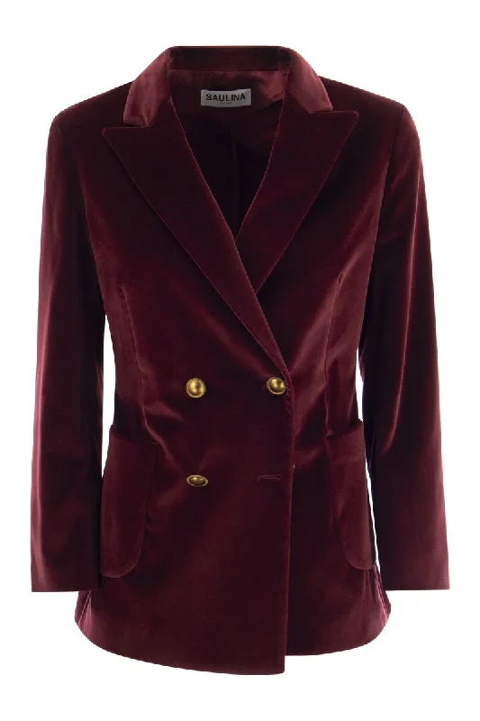 ANTONIA - Single-breasted velvet jacket