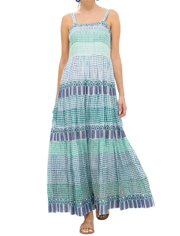 Stock Clearance Strappy Maxi Dress In Green Astrid