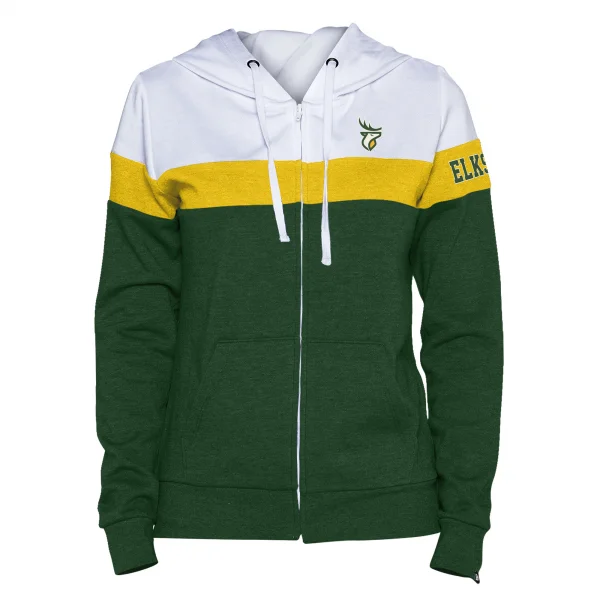 Edmonton Elks- New Era Womens Full Zip Tri-Color Hood