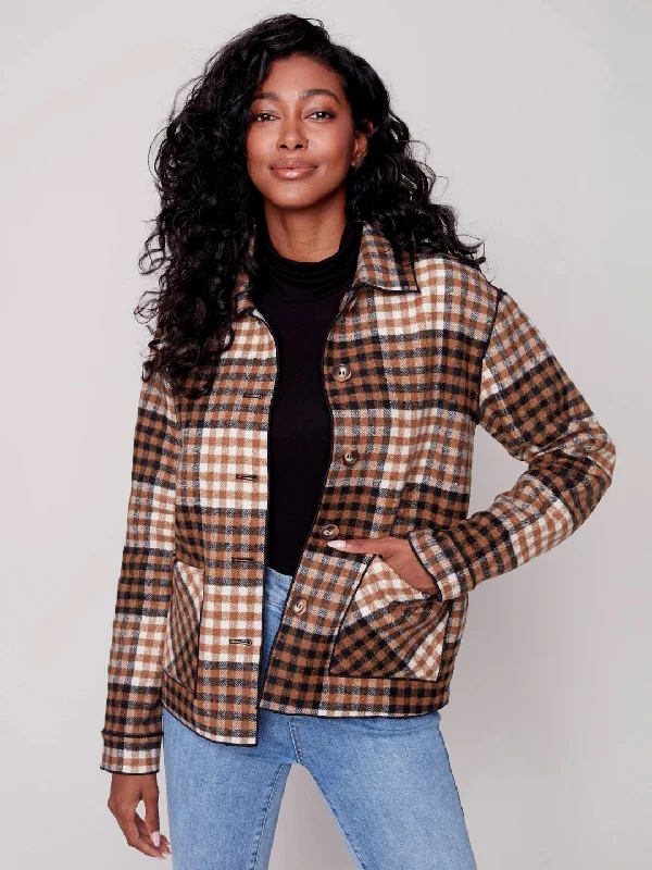 Plaid Reversible Short Jacket