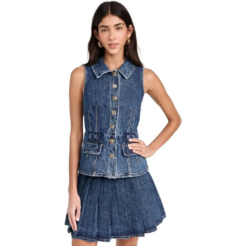 Huge Savings Self Portrait Tailored Denim Mini Dress, Mid Blue