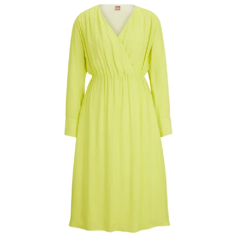 Weekend Deal Regular-fit dress with wrap front and button cuffs