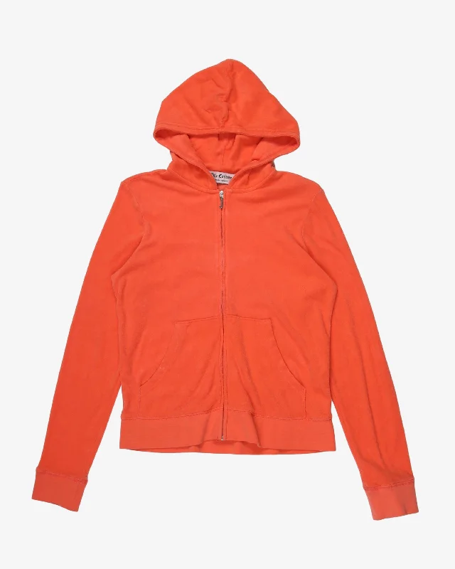 Juicy Couture Peach Zip-Up Hooded Sweatshirt - L