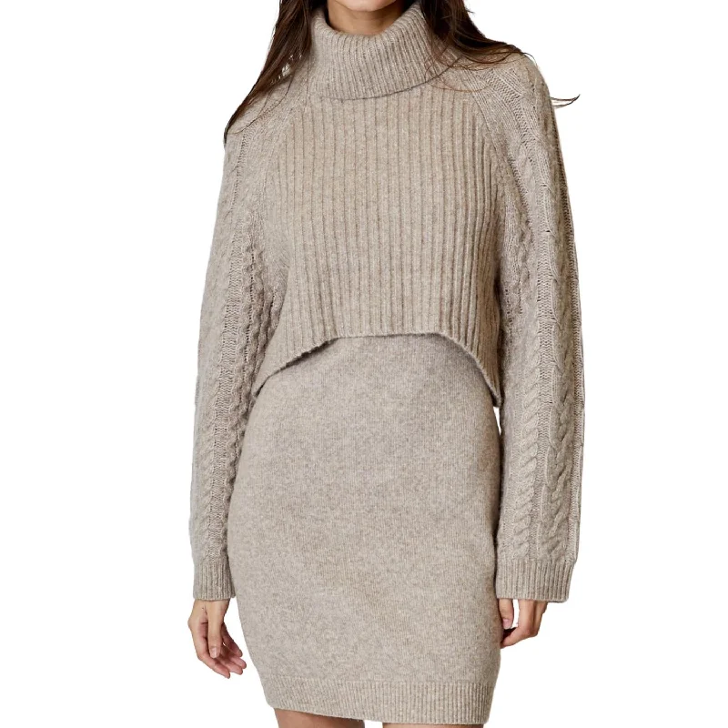 Savings Event Mal Sweater Mini Dress In Mushroom