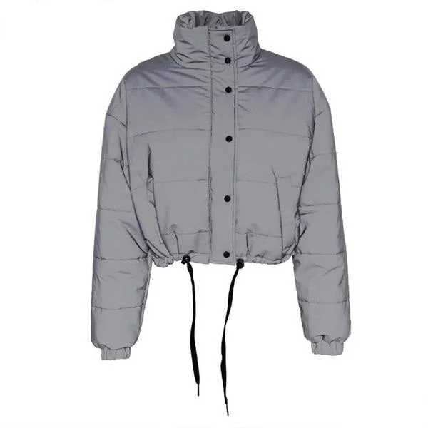 Gray Reflective Short Parka