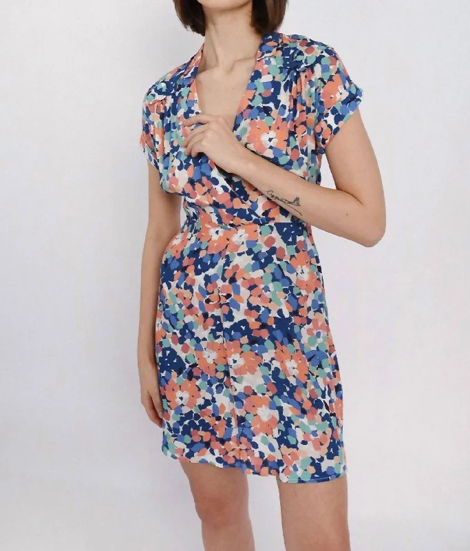 Mega Sale Canopy Print Dress In Blue