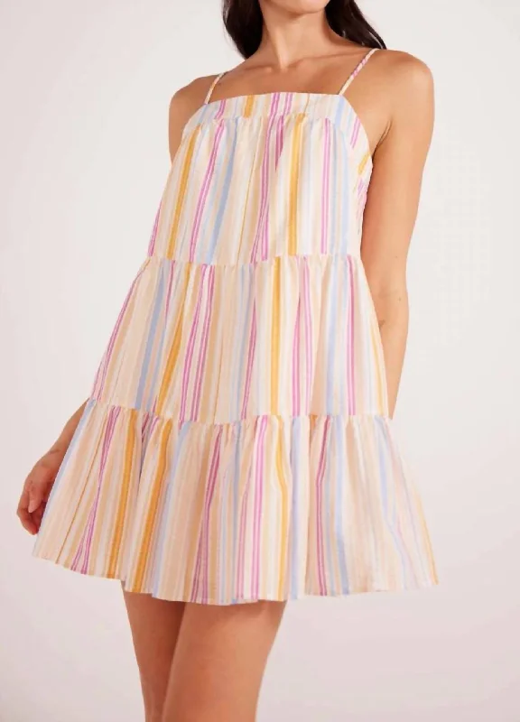 Shop and Save Carlotta Mini Dress In Pink Stripe
