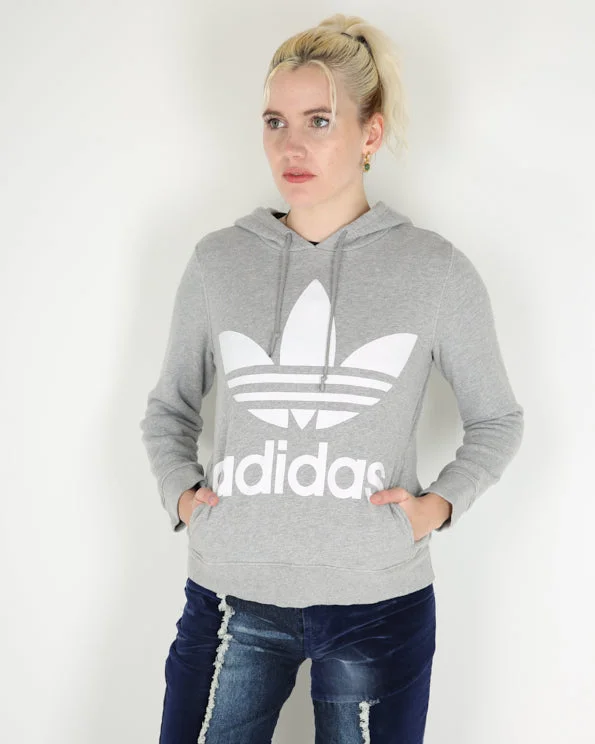 Vintage Adidas Originals Trefoil logo grey hoodie - S