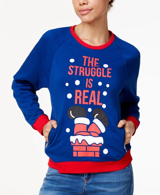 Mighty Fine Juniors The Struggle Is Real Holiday Graphic Sweatshirt