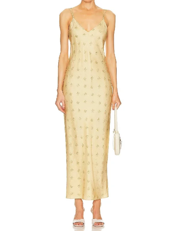 Limited Time Discount V-Neck Cami Dress In Golden Floral
