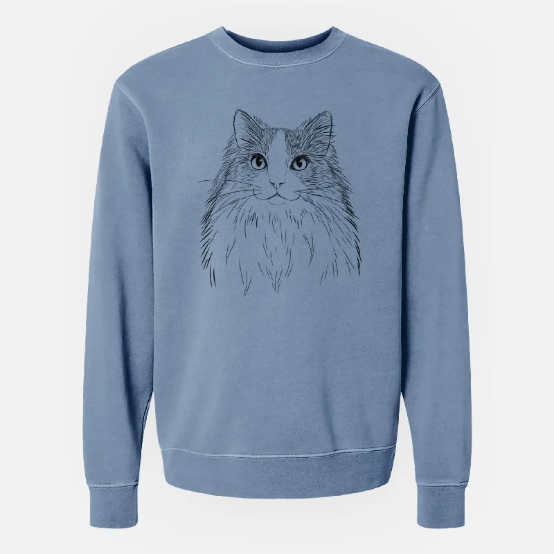 Bare Fiona the Ragdoll Cat - Unisex Pigment Dyed Crew Sweatshirt