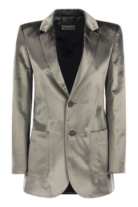 Two-button liquid velvet jacket