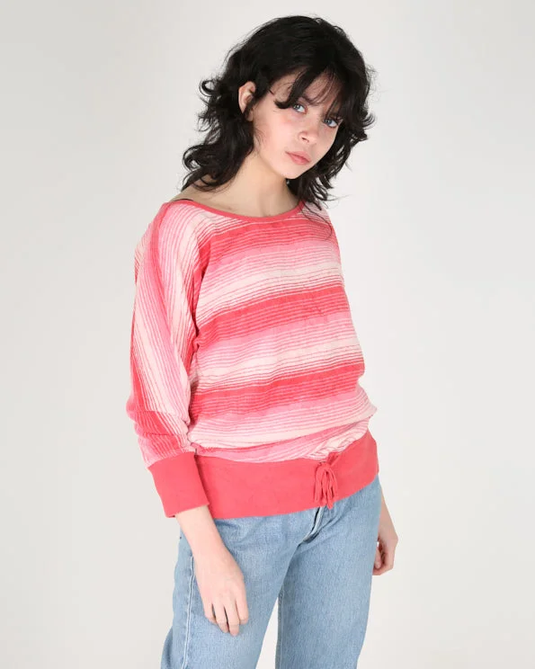 juicy couture pink striped velour sweatshirt - s