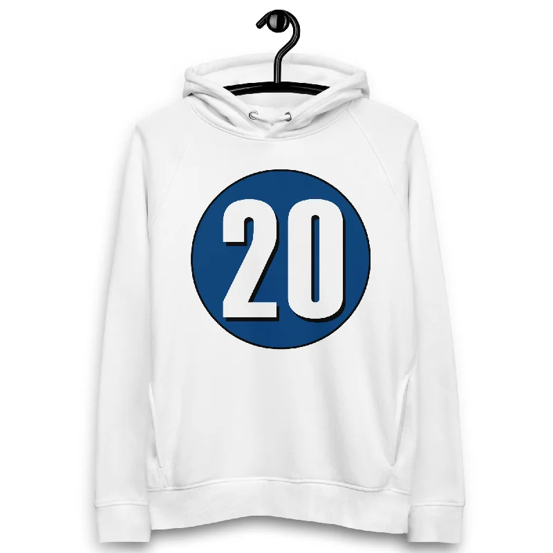 Unisex pullover hoodie: White on Navy Blue 20