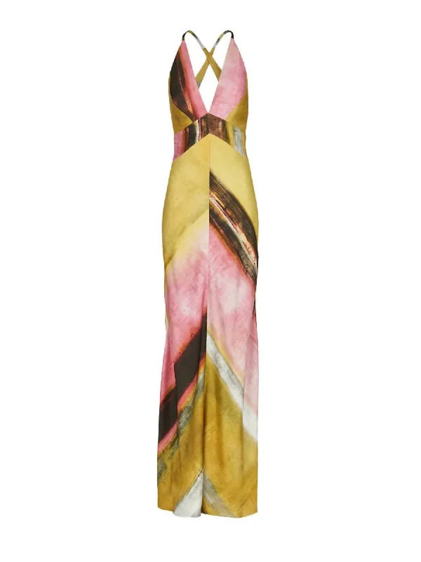 Women's Daniela Dress In Canary Pink Stripes