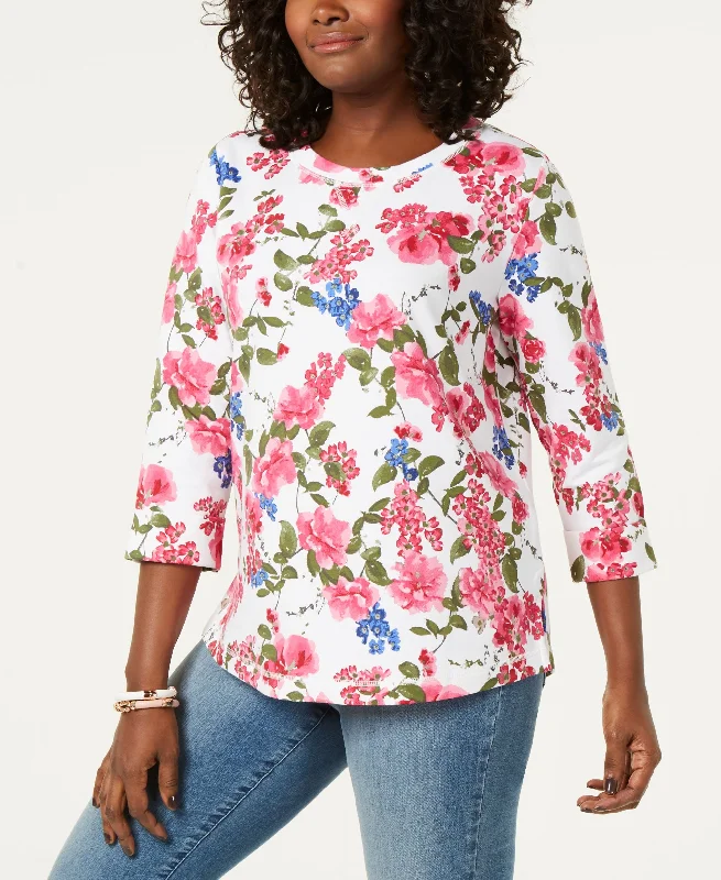 Karen Scott Floral Print Sweatshirt