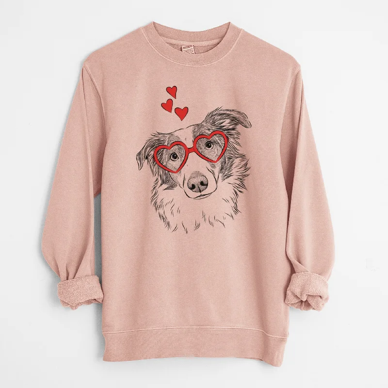 Valentine Cyclone the Australian Shepherd - Unisex Pigment Dyed Crew Sweatshirt